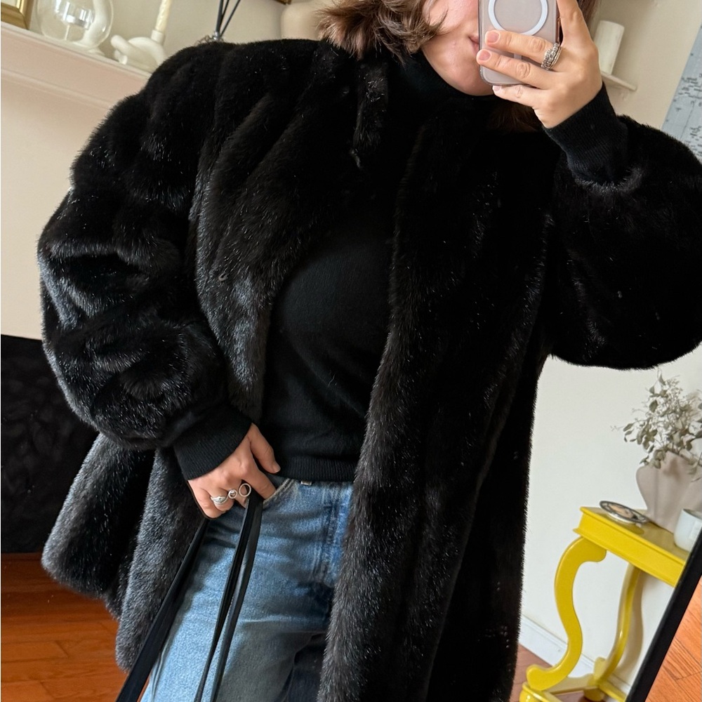 Chic Black Fur Jacket
